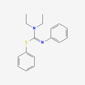 Carbamimidothioic acid, N,N-diethyl-N'-phenyl-, phenyl ester