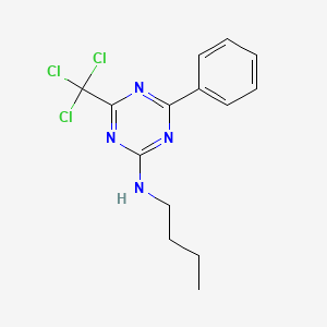 molecular formula C14H15Cl3N4 B15479793 N-butyl-4-phenyl-6-(trichloromethyl)-1,3,5-triazin-2-amine CAS No. 24848-37-1