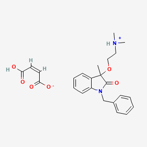 molecular formula C24H28N2O6 B15479802 1-Benzyl-3-(2-(dimethylamino)ethoxy)-3-methyl-2-indolinone maleate CAS No. 34943-99-2