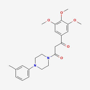 molecular formula C23H28N2O5 B15479804 Piperazine, 1-m-tolyl-4-((3,4,5-trimethoxybenzoyl)acetyl)- CAS No. 23776-33-2