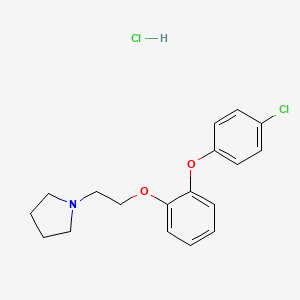 molecular formula C18H21Cl2NO2 B15479838 Phenetole, o-(p-chlorophenoxy)-beta-pyrrolidinyl-, hydrochloride CAS No. 26327-75-3