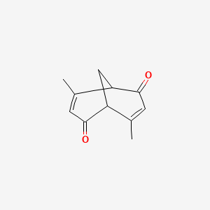 molecular formula C11H12O2 B15479862 4,8-Dimethylbicyclo(3.3.1)nona-3,7-diene-2,6-dione CAS No. 31517-61-0