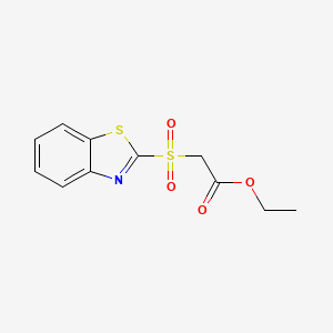 molecular formula C11H11NO4S2 B15479864 Acetic acid, (2-benzothiazolylsulfonyl)-, ethyl ester CAS No. 24045-02-1