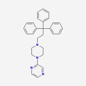 molecular formula C29H30N4 B15479895 Piperazine, 1-(2-pyrazinyl)-4-(3,3,3-triphenylpropyl)- CAS No. 34675-79-1