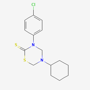 2H-1,3,5-Thiadiazine-2-thione, tetrahydro-3-(p-chlorophenyl)-5-cyclohexyl-