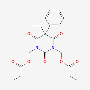 Barbituric acid, 1,3-bis(hydroxymethyl)-5-ethyl-5-phenyl-, dipropionate (ester)