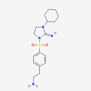 molecular formula C17H26N4O2S B15480007 2-[4-(3-Cyclohexyl-2-iminoimidazolidine-1-sulfonyl)phenyl]ethan-1-amine CAS No. 31858-85-2