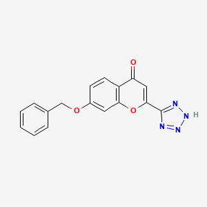 molecular formula C17H12N4O3 B15480029 4H-1-Benzopyran-4-one, 7-(phenylmethoxy)-2-(1H-tetrazol-5-yl)- CAS No. 33549-95-0