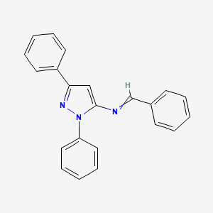 molecular formula C22H17N3 B15480084 1H-Pyrazol-5-amine, 1,3-diphenyl-N-(phenylmethylene)- CAS No. 27207-08-5