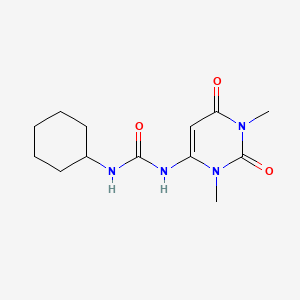 molecular formula C13H20N4O3 B15480120 Urea, 1-cyclohexyl-3-(1,2,3,6-tetrahydro-1,3-dimethyl-2,6-dioxo-4-pyrimidinyl)- CAS No. 31652-52-5