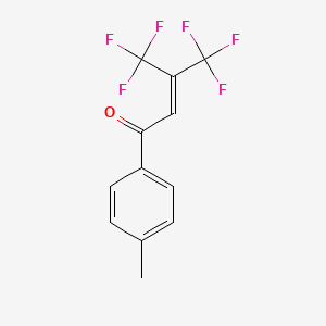 molecular formula C12H8F6O B15480159 4,4,4-Trifluoro-1-(4-methylphenyl)-3-(trifluoromethyl)but-2-en-1-one CAS No. 35443-92-6