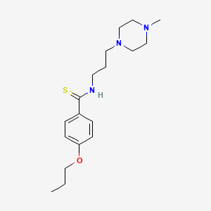 molecular formula C18H29N3OS B15480161 Benzamide, N-(3-(4-methylpiperazinyl)propyl)-p-propoxythio- CAS No. 32416-24-3