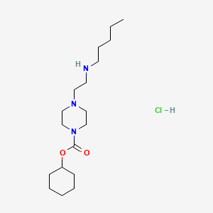 molecular formula C18H36ClN3O2 B15480176 1-Piperazinecarboxylic acid, 4-(2-(pentylamino)ethyl)-, cyclohexyl ester, hydrochloride CAS No. 24269-89-4