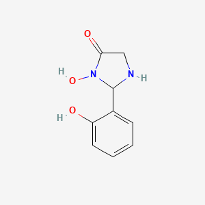 molecular formula C9H10N2O3 B15480239 3-Hydroxy-2-(2-hydroxyphenyl)imidazolidin-4-one CAS No. 27230-67-7