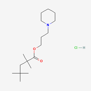 molecular formula C17H34ClNO2 B15480260 Valeric acid, 2,2,4,4-tetramethyl-, 3-piperidinopropyl ester, hydrochloride CAS No. 32058-56-3