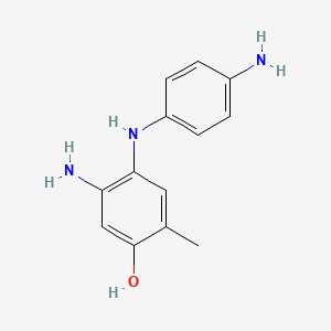 molecular formula C13H15N3O B15480292 5-Amino-4-(4-aminoanilino)-2-methylphenol CAS No. 32253-28-4