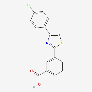 molecular formula C16H10ClNO2S B15480300 Benzoic acid, 3-(4-(4-chlorophenyl)-2-thiazolyl)- CAS No. 35195-78-9