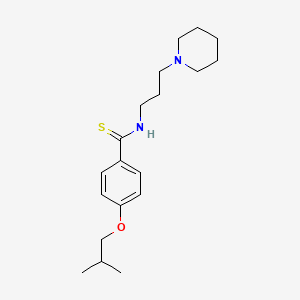 molecular formula C19H30N2OS B15480426 Benzamide, p-isobutoxy-N-(3-piperidinopropyl)thio- CAS No. 32417-04-2