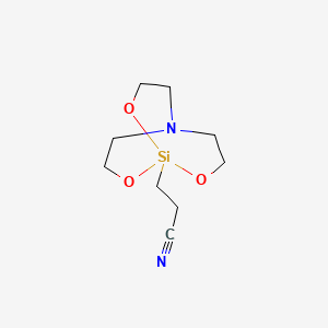 molecular formula C9H16N2O3Si B15480456 3-(2,8,9-Trioxa-5-aza-1-silabicyclo[3.3.3]undecan-1-yl)propanenitrile CAS No. 29909-42-0