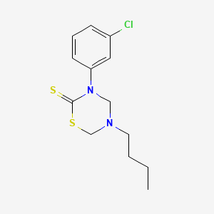 molecular formula C13H17ClN2S2 B15480484 2H-1,3,5-Thiadiazine-2-thione, tetrahydro-5-butyl-3-(m-chlorophenyl)- CAS No. 23515-21-1