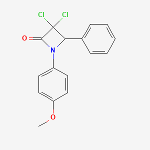 molecular formula C16H13Cl2NO2 B15480507 2-Azetidinone, 3,3-dichloro-1-(4-methoxyphenyl)-4-phenyl- CAS No. 22086-00-6