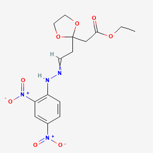 molecular formula C15H18N4O8 B15480543 Ethyl 2-[2-[2-[(2,4-dinitrophenyl)hydrazinylidene]ethyl]-1,3-dioxolan-2-yl]acetate CAS No. 32296-86-9