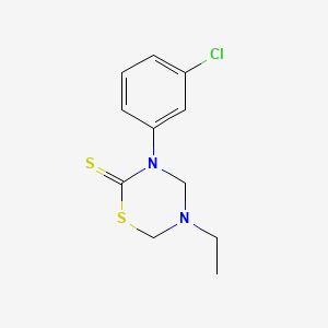 molecular formula C11H13ClN2S2 B15480644 2H-1,3,5-Thiadiazine-2-thione, tetrahydro-3-(m-chlorophenyl)-5-ethyl- CAS No. 23515-20-0