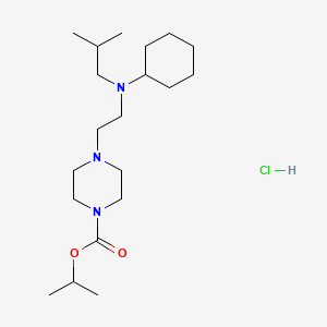 molecular formula C20H40ClN3O2 B15480651 1-Piperazinecarboxylic acid, 4-(2-(cyclohexylisobutylamino)ethyl)-, isopropyl ester, hydrochloride CAS No. 24269-64-5