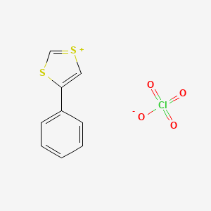 molecular formula C9H7ClO4S2 B15480714 4-Phenyl-1,3-dithiol-1-ium perchlorate CAS No. 24396-11-0