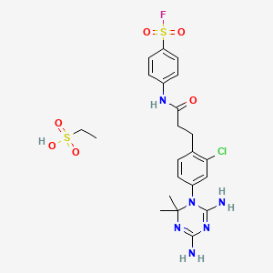 4-[3-[2-Chloro-4-(4,6-diamino-2,2-dimethyl-1,3,5-triazin-1-yl)phenyl]propanoylamino]benzenesulfonyl fluoride;ethanesulfonic acid