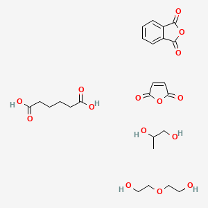 molecular formula C25H34O15 B15482706 2-Benzofuran-1,3-dione;furan-2,5-dione;hexanedioic acid;2-(2-hydroxyethoxy)ethanol;propane-1,2-diol CAS No. 25464-21-5