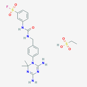 3-[[4-(4,6-Diamino-2,2-dimethyl-1,3,5-triazin-1-yl)phenyl]methylcarbamoylamino]benzenesulfonyl fluoride;ethanesulfonic acid