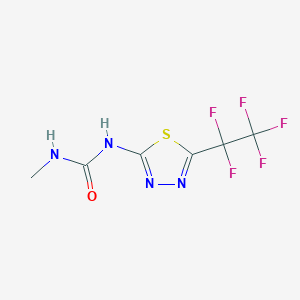 molecular formula C6H5F5N4OS B15482799 N-Methyl-N'-[5-(pentafluoroethyl)-1,3,4-thiadiazol-2-yl]urea CAS No. 25366-48-7