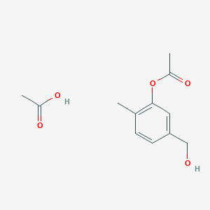 molecular formula C12H16O5 B15482876 Acetic acid;[5-(hydroxymethyl)-2-methylphenyl] acetate CAS No. 14202-33-6