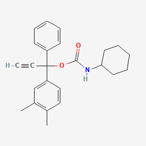 molecular formula C24H27NO2 B15482920 1-(3,4-Dimethylphenyl)-1-phenyl-2-propynyl cyclohexylcarbamate CAS No. 20921-50-0