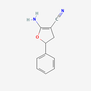 molecular formula C11H10N2O B15482922 2-Amino-5-phenyl-4,5-dihydrofuran-3-carbonitrile CAS No. 22109-04-2