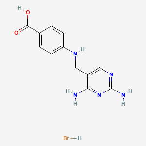 molecular formula C12H14BrN5O2 B15482925 4-[(2,4-Diaminopyrimidin-5-yl)methylamino]benzoic acid;hydrobromide CAS No. 20781-11-7