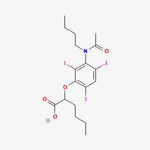 molecular formula C18H24I3NO4 B15483070 2-(3-(N-Butylacetamido)-2,4,6-triiodophenoxy)hexanoic acid CAS No. 24340-22-5