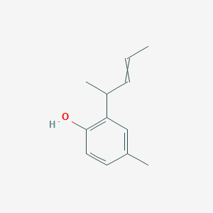 molecular formula C12H16O B15483175 Phenol, 4-methyl-2-(1-methyl-2-butenyl)- CAS No. 13831-49-7