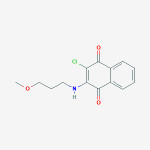 molecular formula C14H14ClNO3 B15483181 2-Chloro-3-(3-methoxypropylamino)naphthalene-1,4-dione CAS No. 22272-23-7