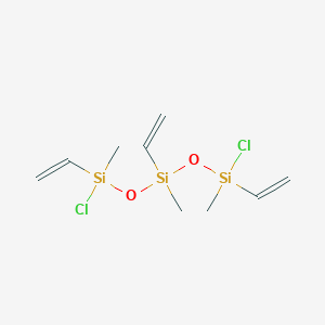 molecular formula C9H18Cl2O2Si3 B15483211 1,5-Dichloro-1,3,5-triethenyl-1,3,5-trimethyltrisiloxane CAS No. 22535-62-2