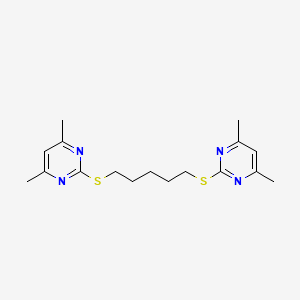 molecular formula C17H24N4S2 B15483296 2-[5-(4,6-Dimethylpyrimidin-2-yl)sulfanylpentylsulfanyl]-4,6-dimethylpyrimidine CAS No. 14961-48-9