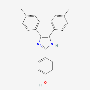 molecular formula C23H20N2O B15483408 4-[4,5-bis(4-methylphenyl)-1H-imidazol-2-yl]phenol CAS No. 24777-16-0