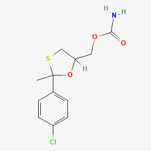 molecular formula C12H14ClNO3S B15483522 2-(p-Chlorophenyl)-2-methyl-1,3-oxathiolane-5-methanol carbamate CAS No. 24606-93-7