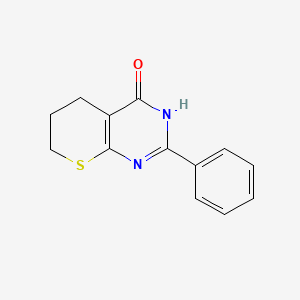 molecular formula C13H12N2OS B15483608 2-Phenyl-3,5,6,7-tetrahydro-4h-thiopyrano[2,3-d]pyrimidin-4-one CAS No. 21004-41-1