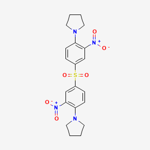 molecular formula C20H22N4O6S B15483636 1-[2-Nitro-4-(3-nitro-4-pyrrolidin-1-ylphenyl)sulfonylphenyl]pyrrolidine CAS No. 14894-54-3