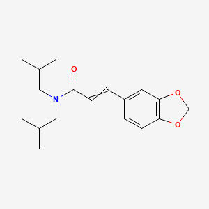 molecular formula C18H25NO3 B15483658 3-(1,3-benzodioxol-5-yl)-N,N-bis(2-methylpropyl)prop-2-enamide CAS No. 23795-32-6