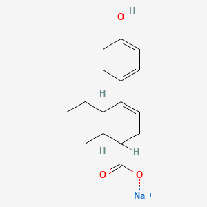 5-Ethyl-4-(p-hydroxyphenyl)-6-methyl-3-cyclohexene-1-carboxylic acid sodium salt