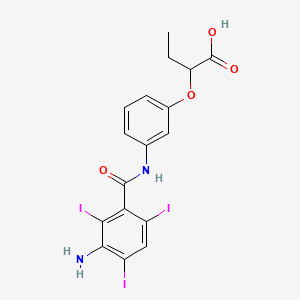 Butyric acid, 2-(m-(2,4,6-triiodobenzamido)phenoxy)-