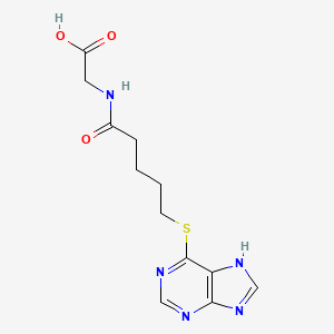 molecular formula C12H15N5O3S B15485638 2-[5-(7H-purin-6-ylsulfanyl)pentanoylamino]acetic acid CAS No. 23447-26-9